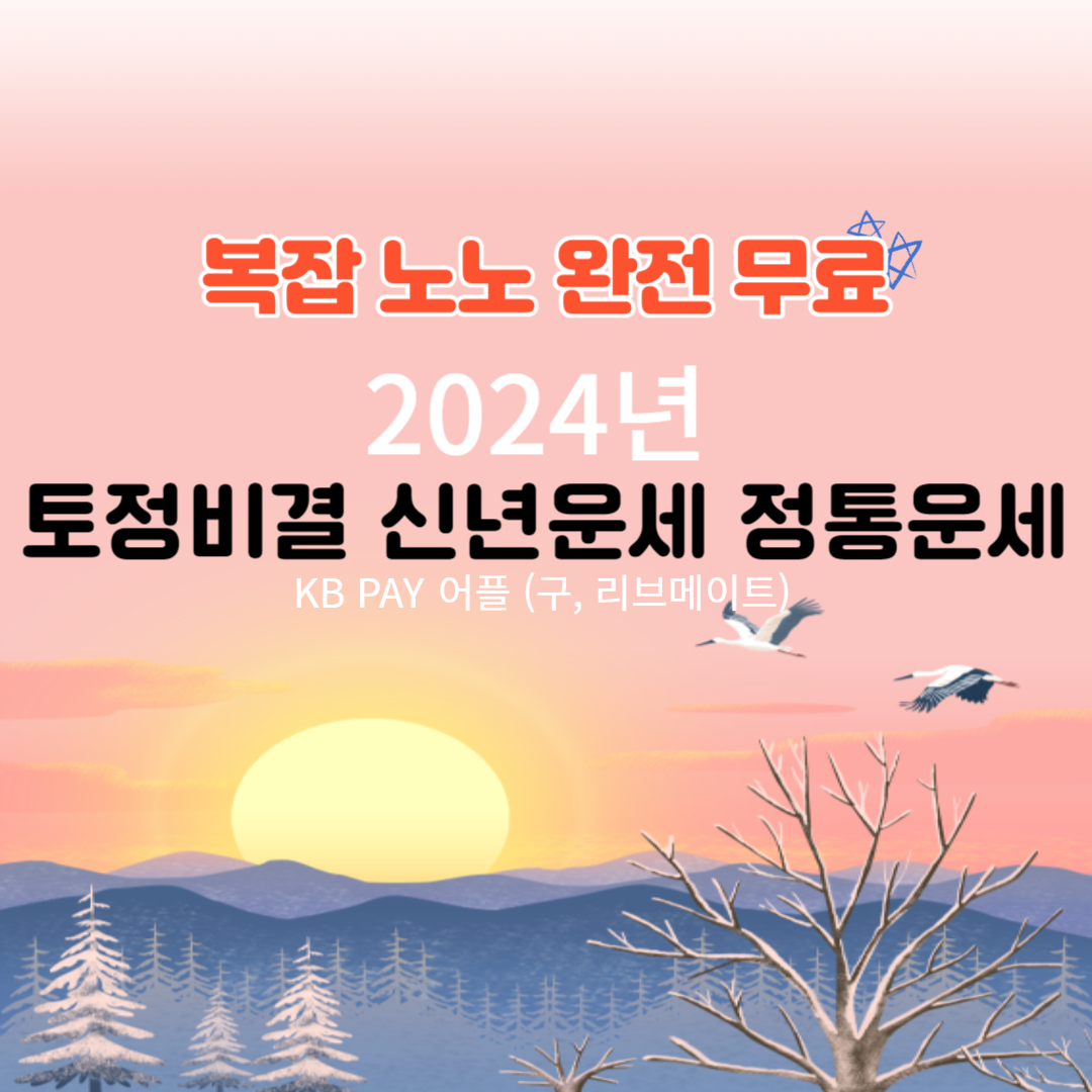 KB PAY 어플 (구, 리브메이트) 토정비결 신년운세 정통운세 새해운세